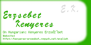 erzsebet kenyeres business card